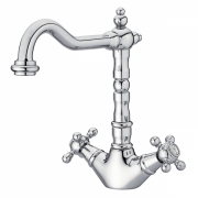 Смеситель для раковины GRB Clasica Retro с автоматическим донным клапаном хром 212700