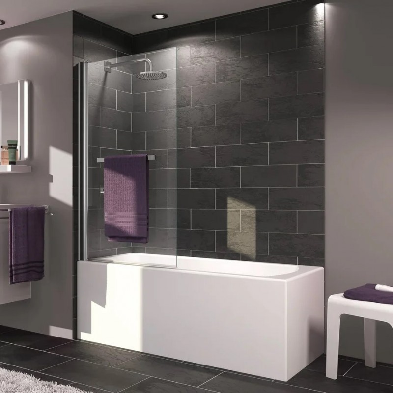 Шторка для ванни Huppe X1 75х140 см профіль хром прозоре скло Anti Plaque 131601.069.322