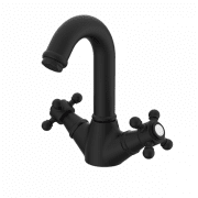 Змішувач для раковини GRB Clasica +1866 двухвентильний з донним клапаном чорний 212120