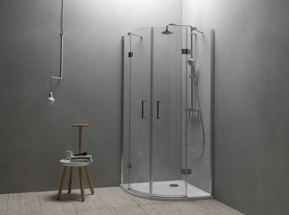 Душевой уголок четверть круга Kolpa San Atlas TKP 100/K 100x100 см профиль хром/прозрачное стекло 560230