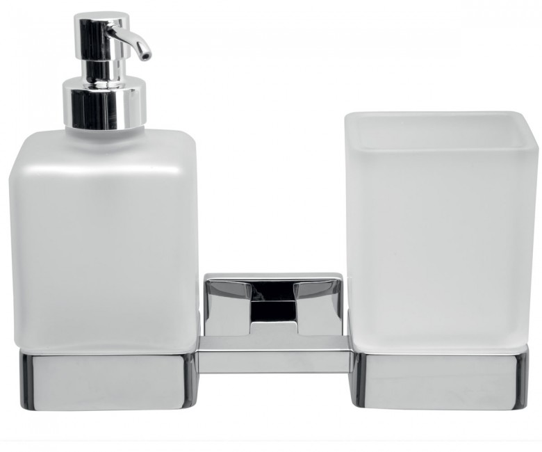 Дозатор для жидкого мыла Inda Lea со стаканом матовое стекло/хром A1810D CR 21