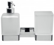 Дозатор для жидкого мыла Inda Lea со стаканом матовое стекло/хром A1810D CR 21