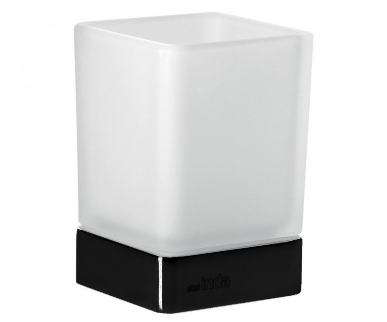 Стакан для зубных щеток Inda Lea настольный матовое стекло/черный матовый A1810Z NE 21