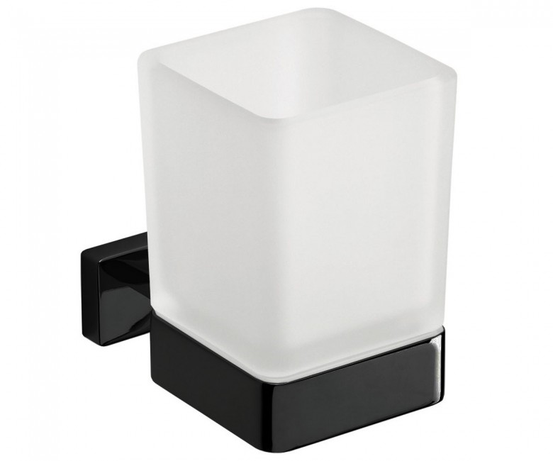 Стакан для зубных щеток Inda Lea подвесной матовое стекло/черный матовый A18100 NE 21