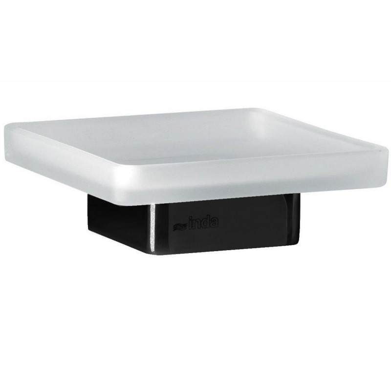 Мыльница для ванной Inda Lea настольная матовое стекло/черный матовый A1811Z NE 21