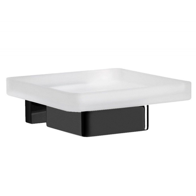 Мильниця для ванної Inda Lea підвісна матове скло/чорний матовий A18110 NE 21