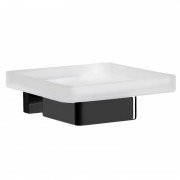 Мильниця для ванної Inda Lea підвісна матове скло/чорний матовий A18110 NE 21