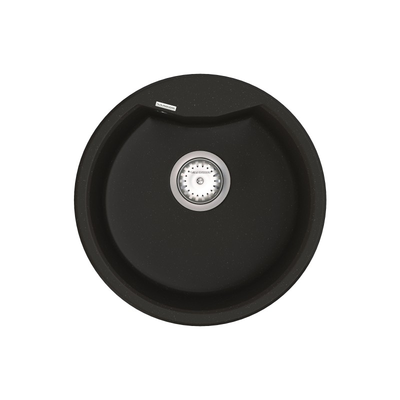 Мийка для кухні Vankor Vena Ø47,5 см кварц чорний Vena VMR 01.48 Black