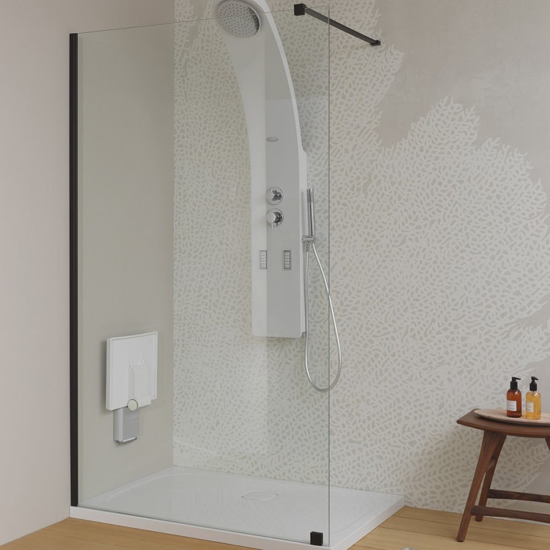 Стінка душова Kolpa-San Corona TS OPEN BLACK 140/K 140х200 см профіль чорний/прозоре скло 514690