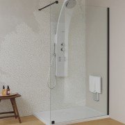 Стенка душевая Kolpa-San Corona TS OPEN BLACK 100/K-L 100х200 см левая профиль черный/прозрачное стекло 517060