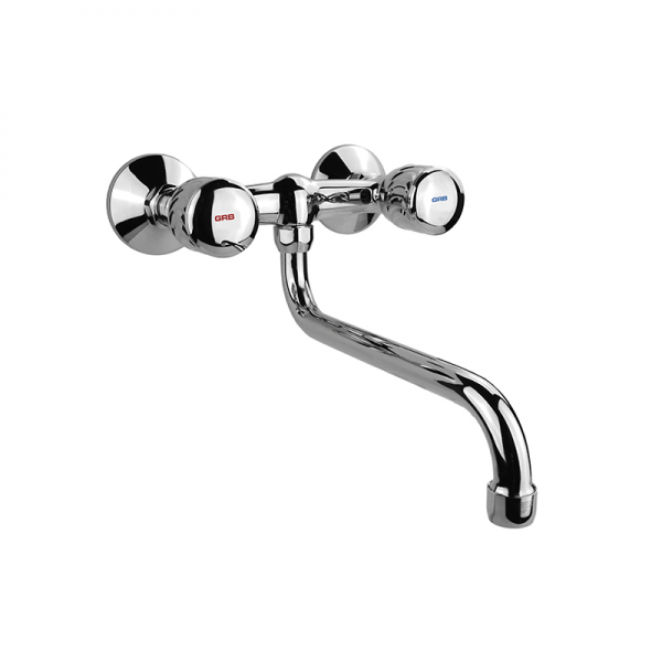 Змішувач для кухні GRB Cocinas настінний двухвентільний хром 2152446034