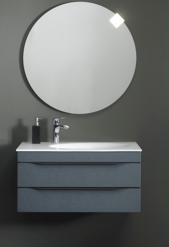 Тумба с раковиной Kolpa-san Malaya OUM 100 МДФ с 3D пленкой темно-серый 573630