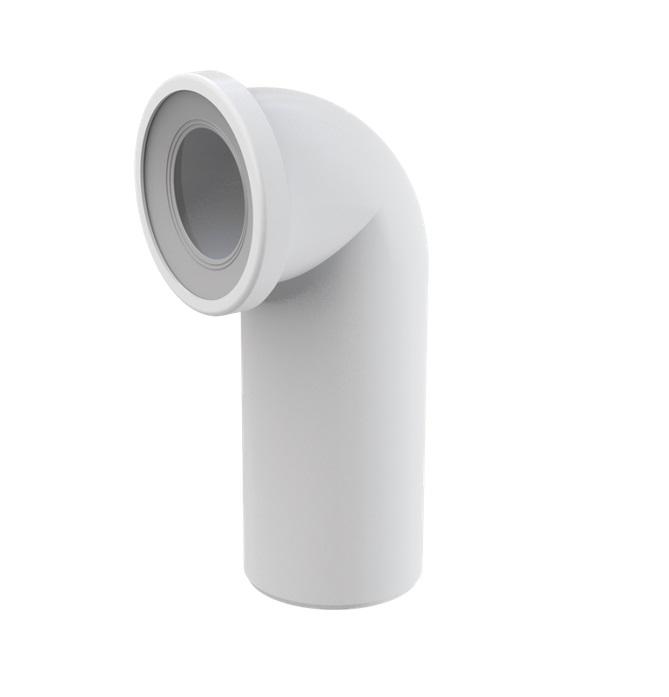 Колено для унитаза Koller Pool A90-90 90° полипропилен белый KUP90°