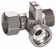 Кульовий кран Arco для пральної машини 3-х прохідний 1/2”х3/4”x1/2” хром 0233510