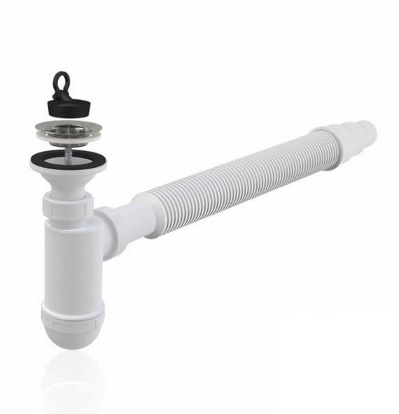 Сифон для раковины Koller Pool A41+A710 d40 с гибким соединением R40CF