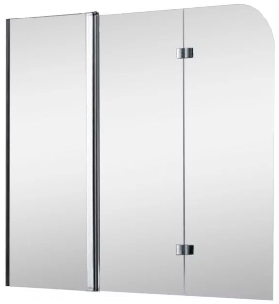 Шторка для ванної Koller Pool Waterfall line QP96 150х140 см ліва хром/прозоре скло QP96(left) chrome,clear