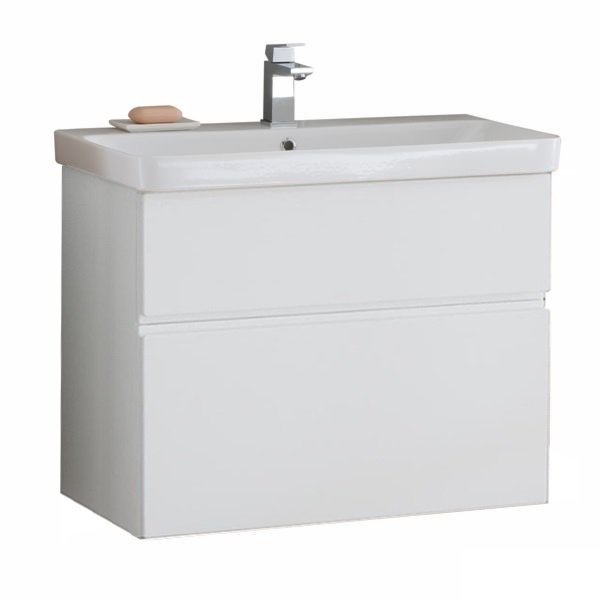 Тумба с раковиной Kolpa-san Oxana OUO 80 80.5х65.15 см ДСП с ПВХ-пленкой белый 506570