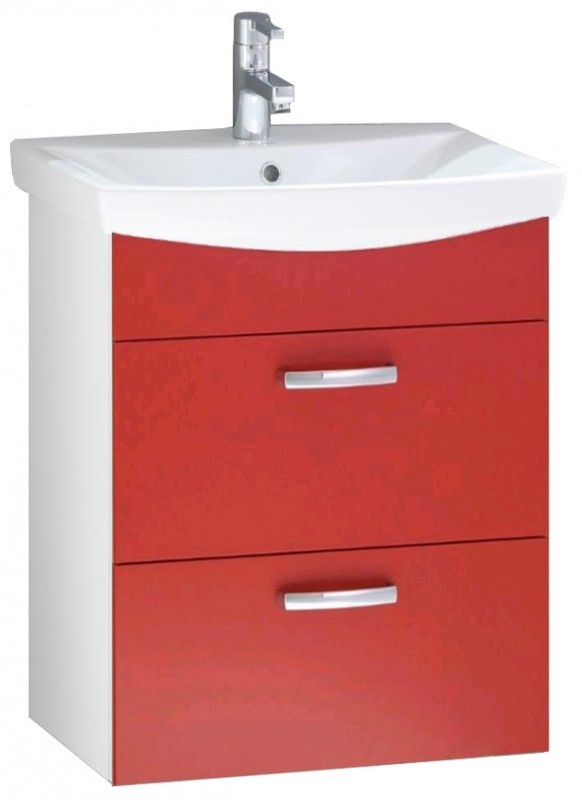 Тумба с раковиной Kolpa-san Viva OUV 60 60.5х70.5 см ДСП красный 505380