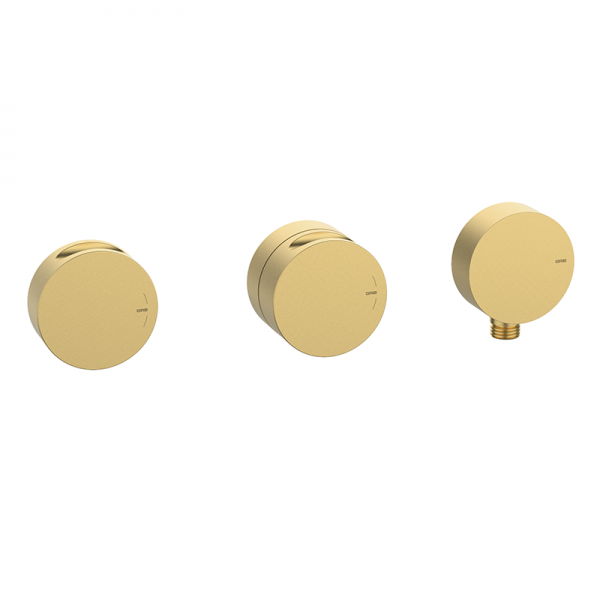 Смеситель для душа GRB in Cool термостатический 2/3 с внешним выходом скрытого монтажа матовое золото 90103007