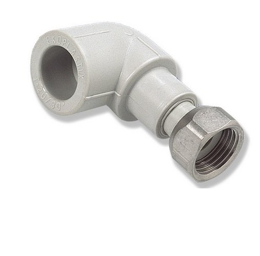  	Уголок Ekoplastik с накидной гайкой 20х1/2″ полипропилен/латунь SKOM02020X