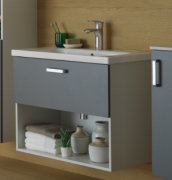 Тумба с раковиной Kolpa-san Evelin OUE 80 II 80х64.5 см ДСП серый/антрацит 573900