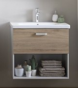 Тумба с раковиной Kolpa-san Evelin OUE 80 II 80х64.5 см ДСП серый/дуб 573910