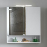 Дзеркальна шафа Kolpa-san Evelin TOE 80 підвісна 80х70 см ДСП біла 573980