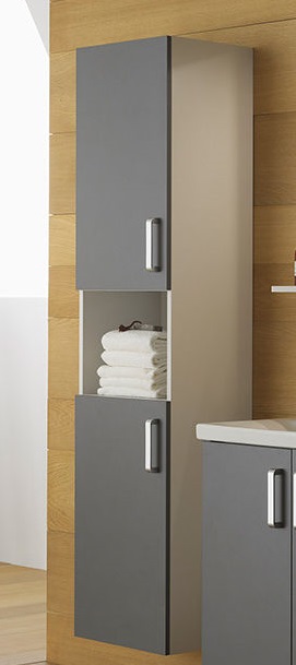 Пенал для ванной Kolpa-san Evelin E 1702 37х170 см ДСП серый/антрацит 574070