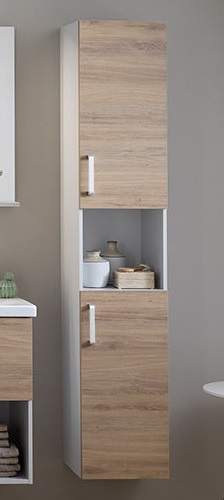 Пенал для ванной Kolpa-san Evelin E 1702 37х170 см ДСП серый/дуб 574080