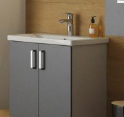 Тумба с раковиной Kolpa-san Evelin OUE 80 80х64.5 см ДСП серый/антрацит 573840