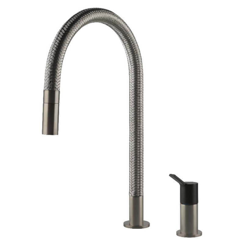 Змішувач для кухні Gessi Mesh одноважільний нержавіюча сталь/чорний 60001#599