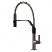 Змішувач для кухні Gessi Mesh з висувною лійкою нержавіюча сталь/чорний 60005#599