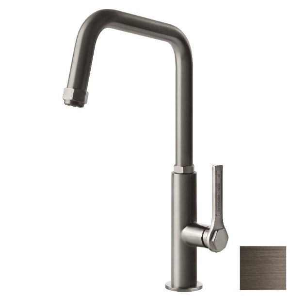 Смеситель для кухни Gessi Officine однорычажный черный металл брашированный 60051#707