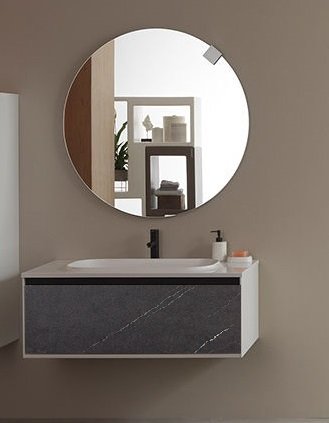 Тумба з раковиною Kolpa-san Pandora OUP 110 110х41.6 см ДСП чорний камінь 514220