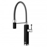 Смеситель для кухни Gessi Happy с вытяжной лейкой глянцевый черный 60061#102