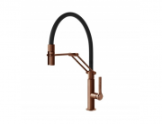 Смеситель для кухни Gessi Officine с выдвижной лейкой медь брашированная 60055#708