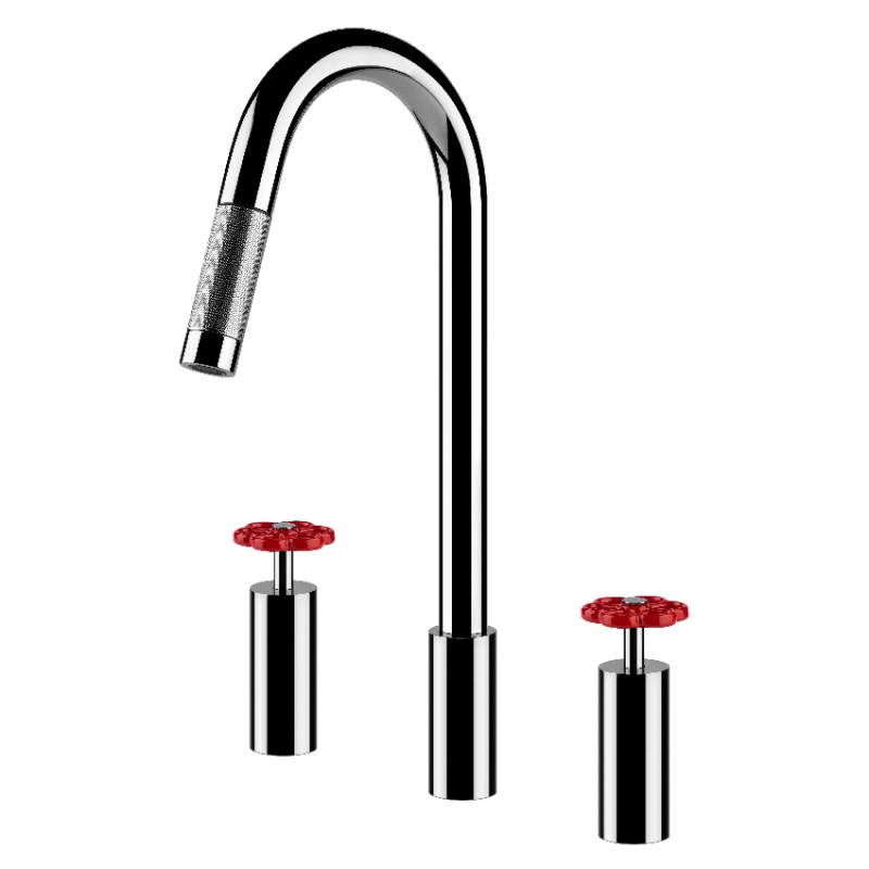 Смеситель для кухни Gessi Officine с выдвижной лейкой нержавеющая сталь 17467#149