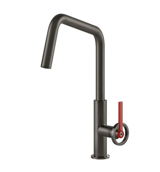 Смеситель для кухни Gessi Officine Volantino однорычажный черный металл брашированный 60201#126