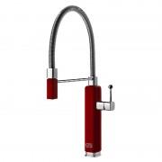 Змішувач для кухні Gessi Happy з витяжною лійкою глянсовий червоний 60061#851