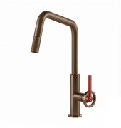 Смеситель для кухни Gessi Officine Volantino с вытяжной лейкой медь брашированная 60203#125