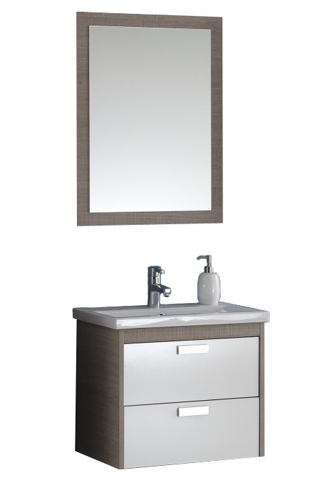 Зеркало и тумба с раковиной Kolpa-san Sara 62 ДСП темный текстурный 507840