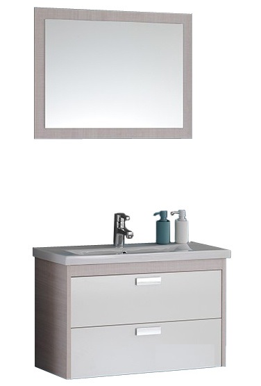 Зеркало и тумба с раковиной Kolpa-san Sara 82 ДСП светлый текстурный 507830