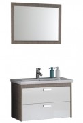Зеркало и тумба с раковиной Kolpa-san Sara 82 ДСП темный текстурный 507850