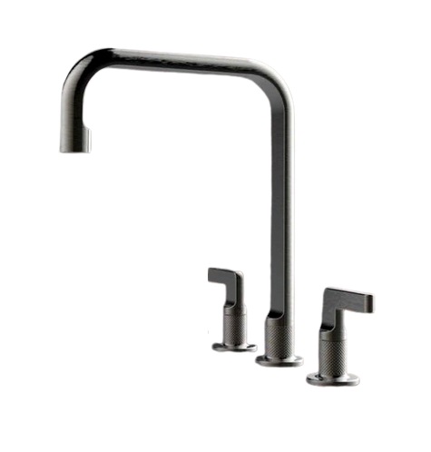 Змішувач для кухні Gessi Inciso на 3 отвори чорний метал 58701#706
