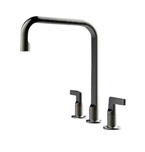 Змішувач для кухні Gessi Inciso на 3 отвори чорний метал 58701#706