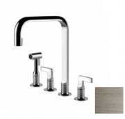 Смеситель для кухни Gessi Inciso на 4 отверстия с выдвижным душем нержавеющая сталь 58703#149