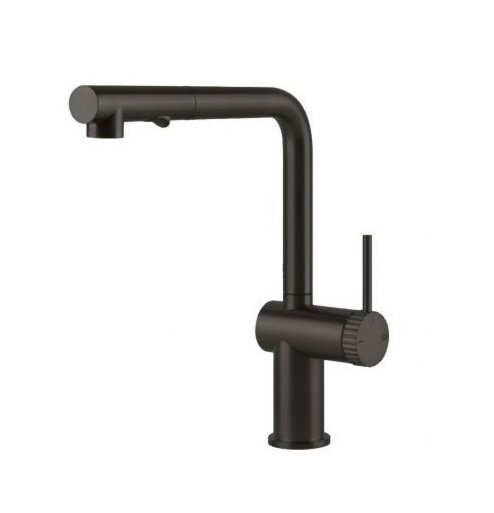 Смеситель для кухни Gessi Inedito с вытяжной лейкой черный металл брашированный 60457#126