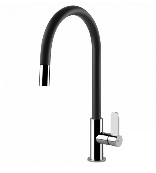 Смеситель для кухни Gessi Helium с выдвижной лейкой черный/хром 60077#399