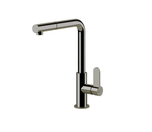 Змішувач для кухні Gessi Helium з висувною лійкою нержавіюча сталь 50103#149