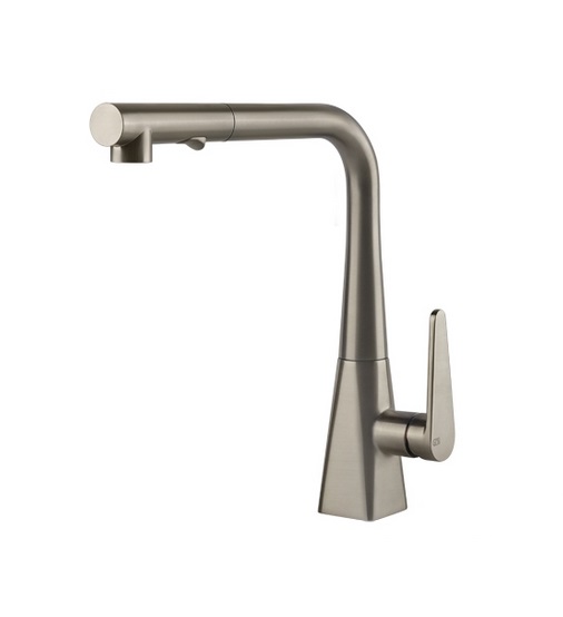 Змішувач для кухні Gessi Proton S з витяжною лійкою нержавіюча сталь 60107#149